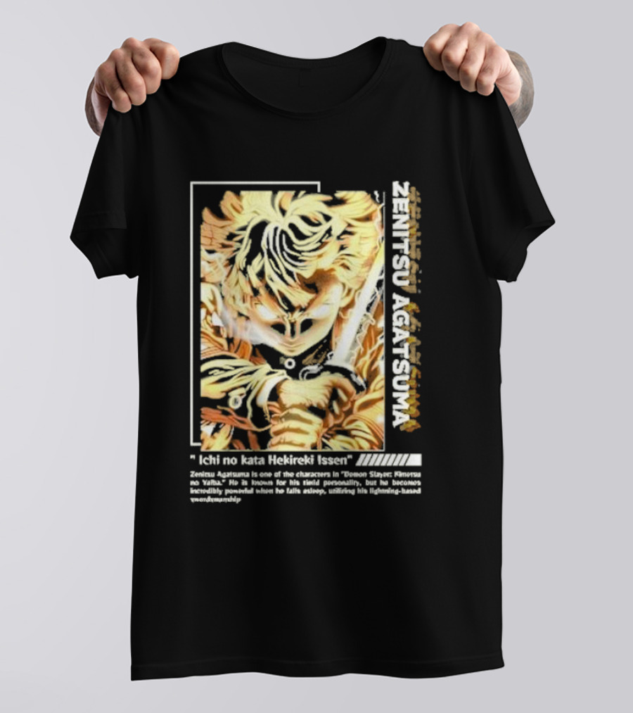Zenitsu Agatsuma Thunder Strike Ichi No Kata Hekireki Issen Demon Slayer Kimetsu No Yaiba T-Shirt