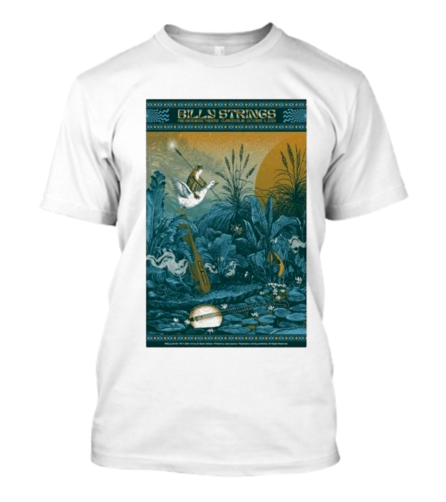 Billy Strings Concert Poster Oct 4 2024 Pine Knob Music Theatre Clarkston Michigan T-Shirt