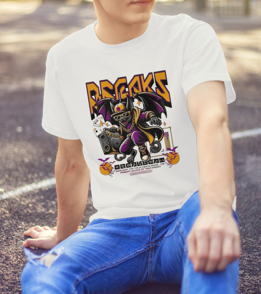 Breakbeat Bat Breaks Bats Hunt For The Ultimate Break Primary Source Of Energy T-Shirt
