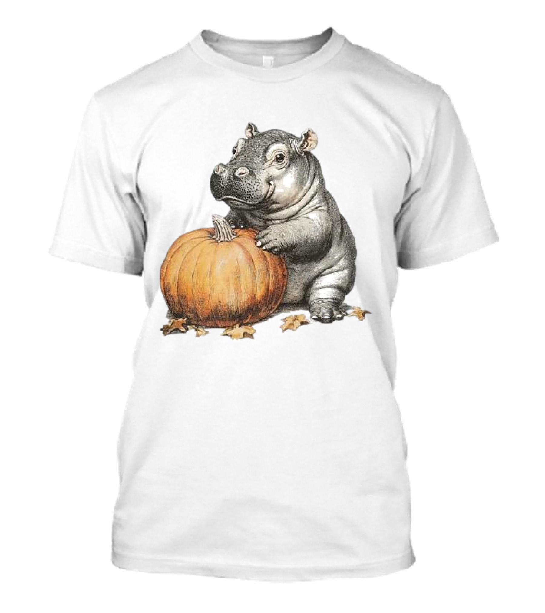 Hippo Halloween Moo Deng Pumpkin Vintage 90s Nostalgia T-Shirt