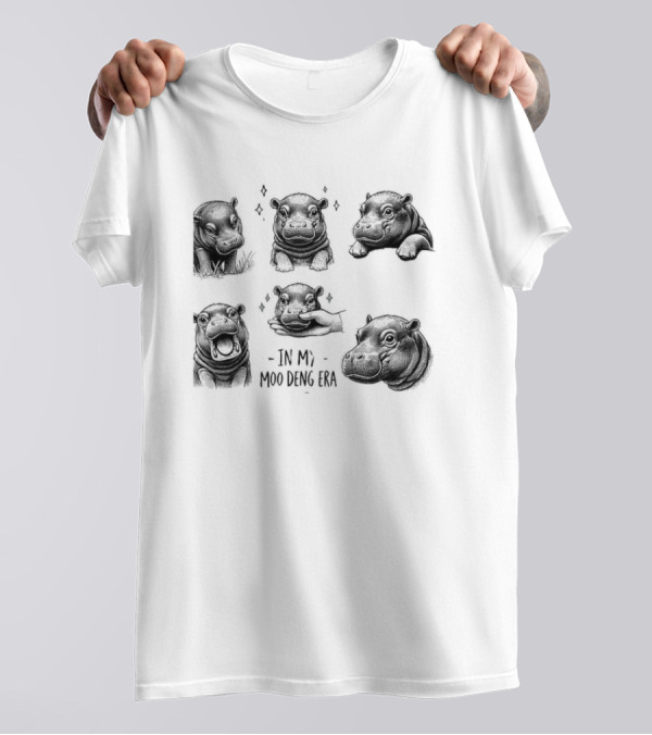 In My Moo Deng Era Funny Hippo Lover Zoo In Thai T-Shirt