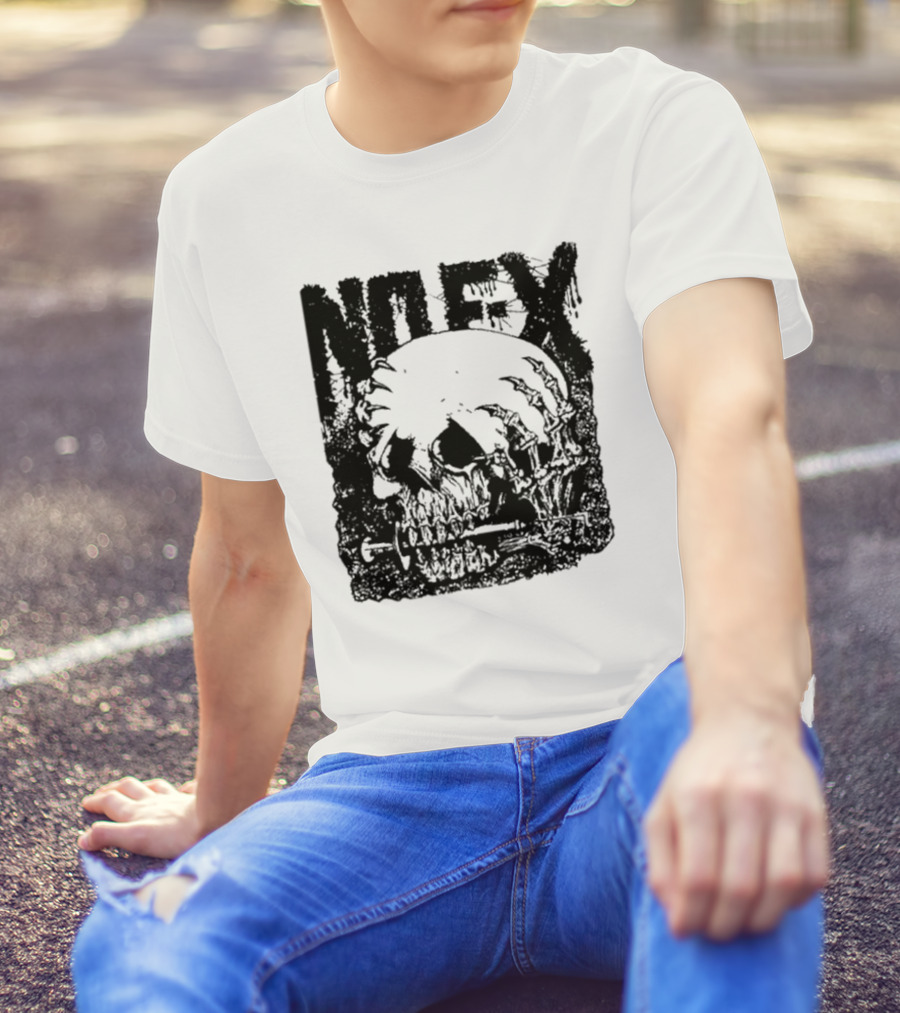 NOFX OG Skull With Skeleton Hand And Screwdriver T-Shirt