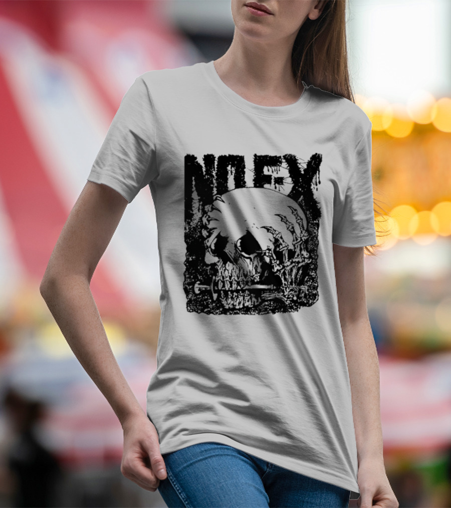 NOFX OG Skull With Skeleton Hand And Screwdriver T-Shirt
