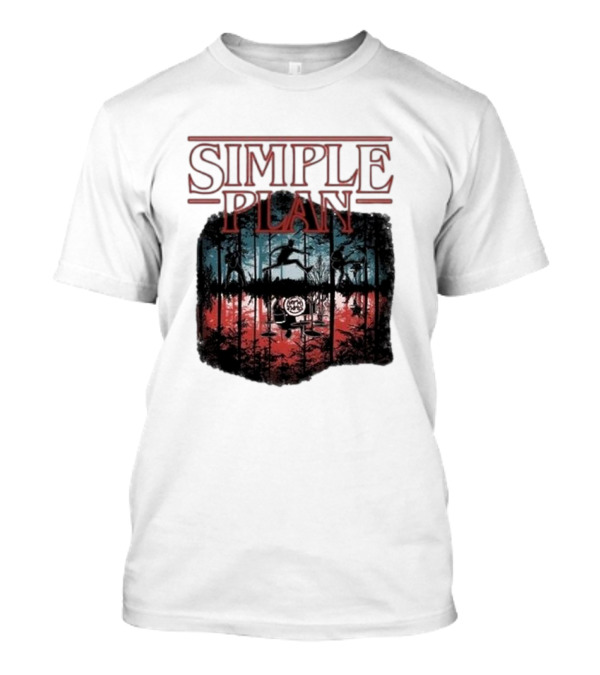Simple Plan Halloween Band Silhouettes 2024 Forest Scene T-Shirt