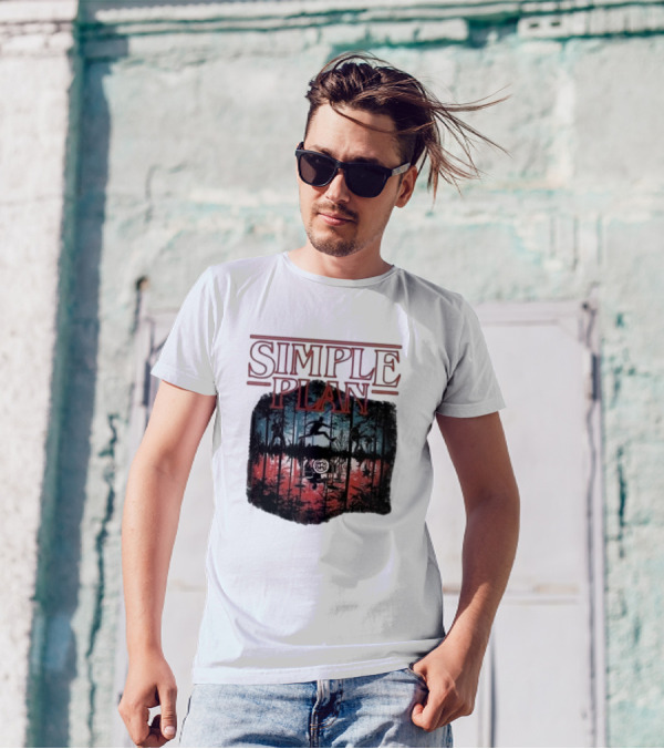 Simple Plan Halloween Band Silhouettes 2024 Forest Scene T-Shirt