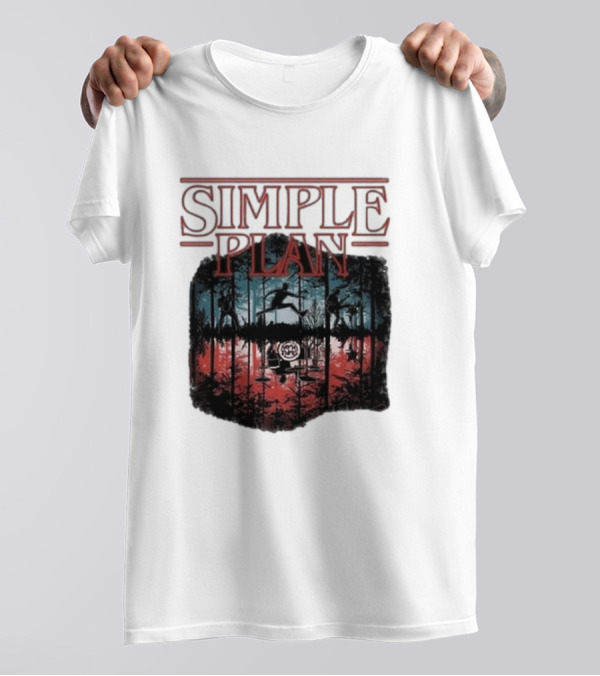 Simple Plan Halloween Band Silhouettes 2024 Forest Scene T-Shirt