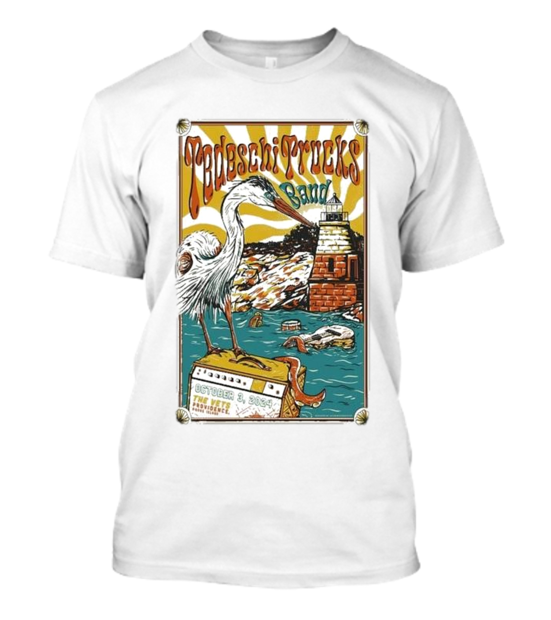 Tedeschi Trucks Band October 3 2024 Providence Lighthouse Heron Scene T-Shirt