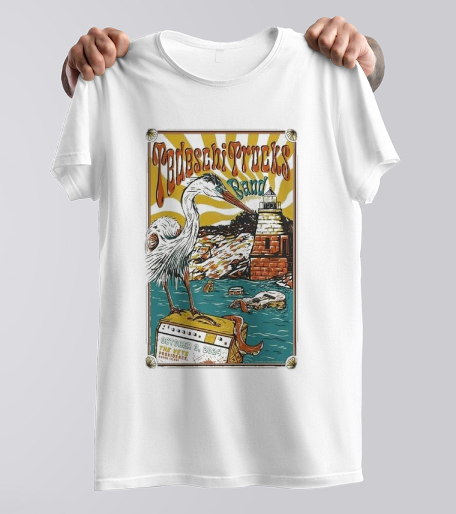 Tedeschi Trucks Band October 3 2024 Providence Lighthouse Heron Scene T-Shirt