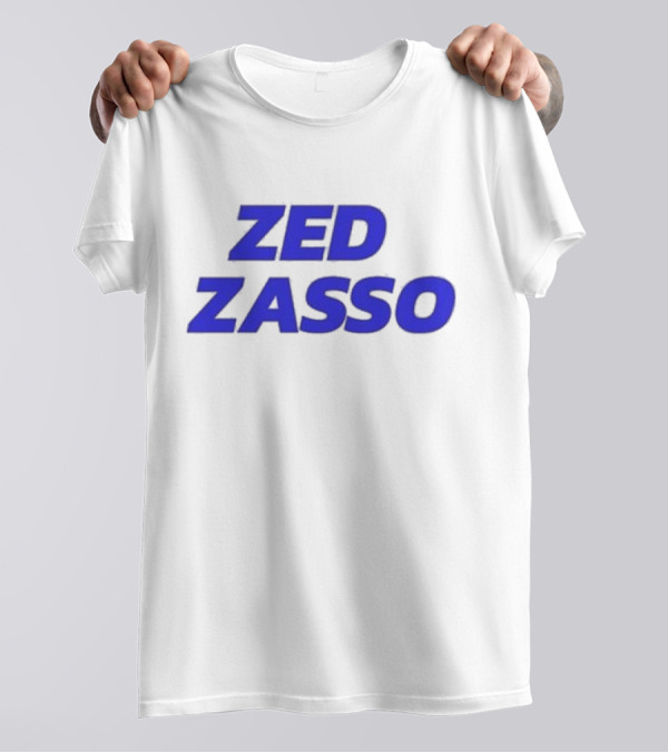 Zed Zasso Rachel Zegler Text Bold Blue Lettering T-Shirt
