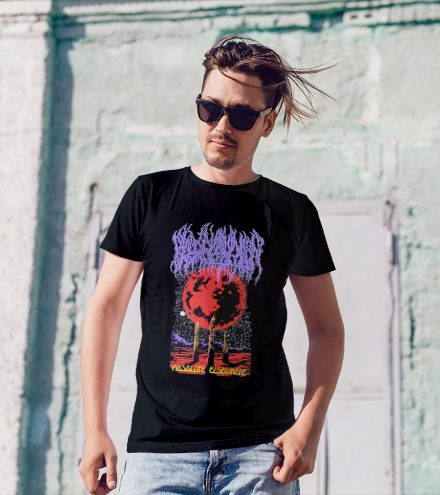 Blood Incantation Absolute Elsewhere All Life Is Temporary Moon And Cosmic Landscape T-Shirt