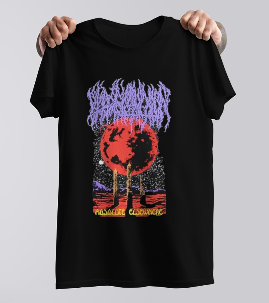 Blood Incantation Absolute Elsewhere All Life Is Temporary Moon And Cosmic Landscape T-Shirt