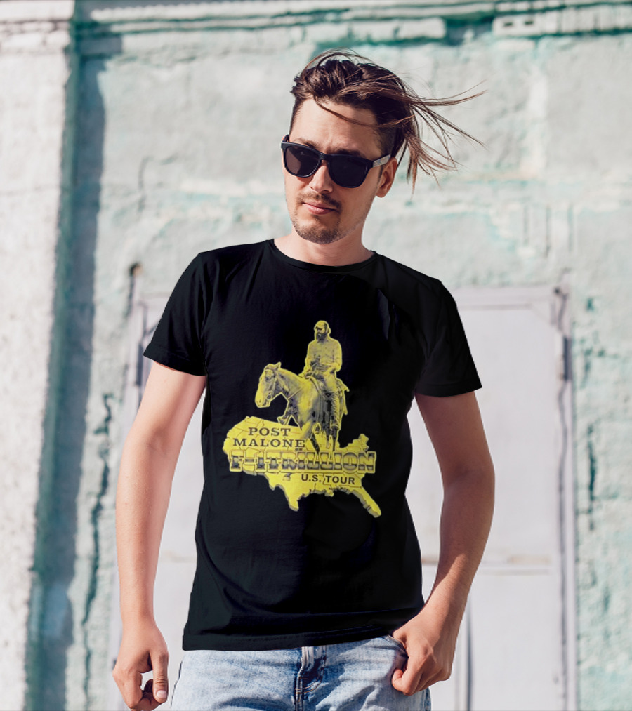 Post Malone F-1 Trillion U.S. Tour Map T-Shirt