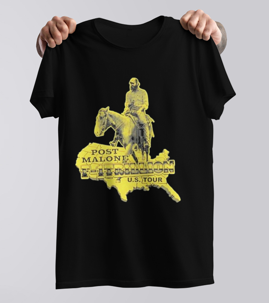 Post Malone F-1 Trillion U.S. Tour Map T-Shirt