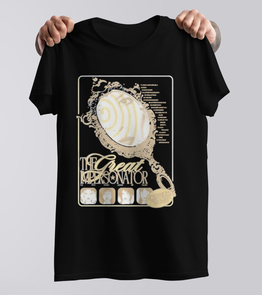 The Great Impersonator Mirror Illusion Spiral Faces T-Shirt