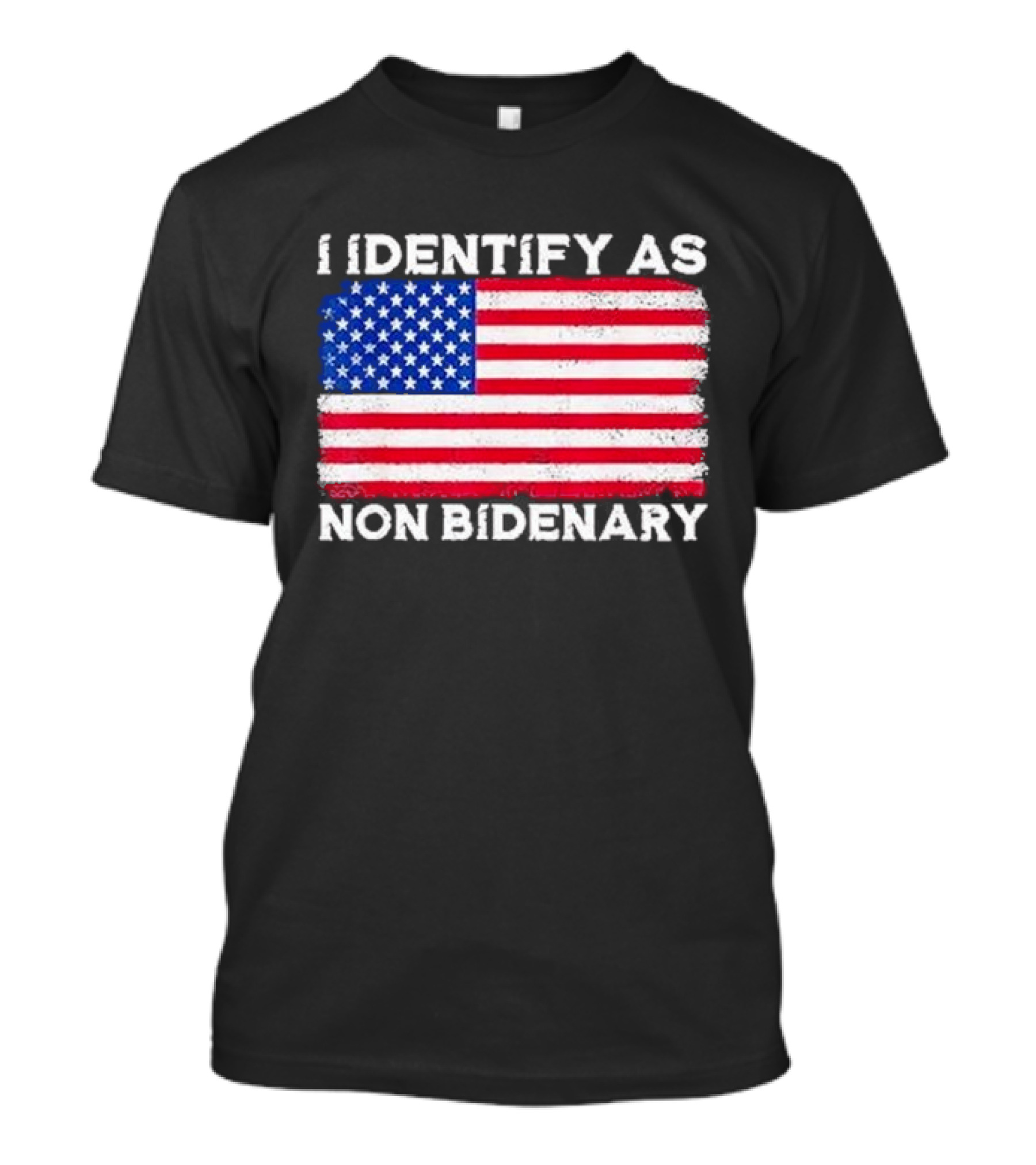 I Identify As Non Bidenary American Flag T-Shirt