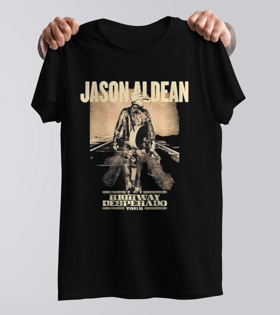 Jason Aldean Highway Desperado Tour Vintage Cowboy T-Shirt