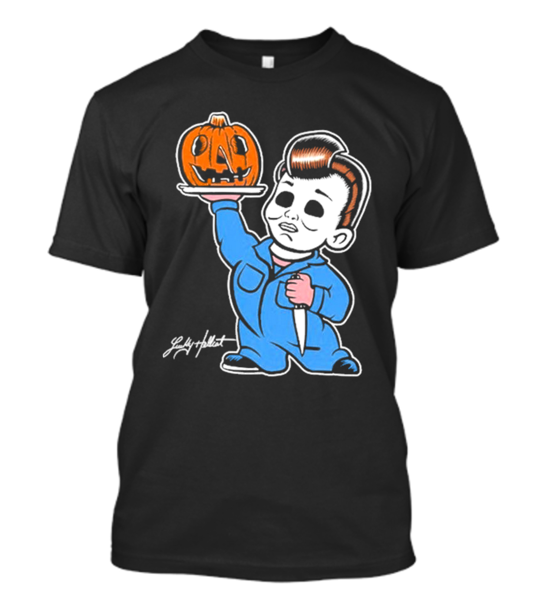 Lucky Hellcat Michael Big Boy Halloween Pumpkin T-Shirt