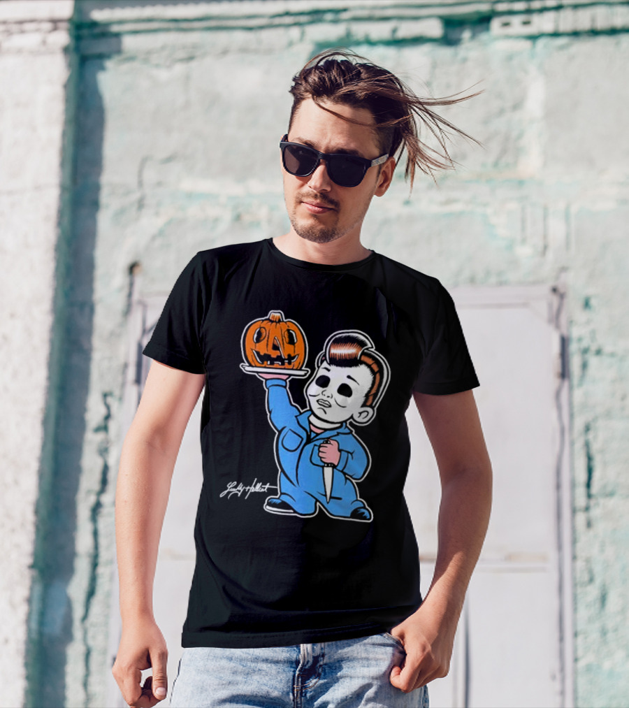 Lucky Hellcat Michael Big Boy Halloween Pumpkin T-Shirt