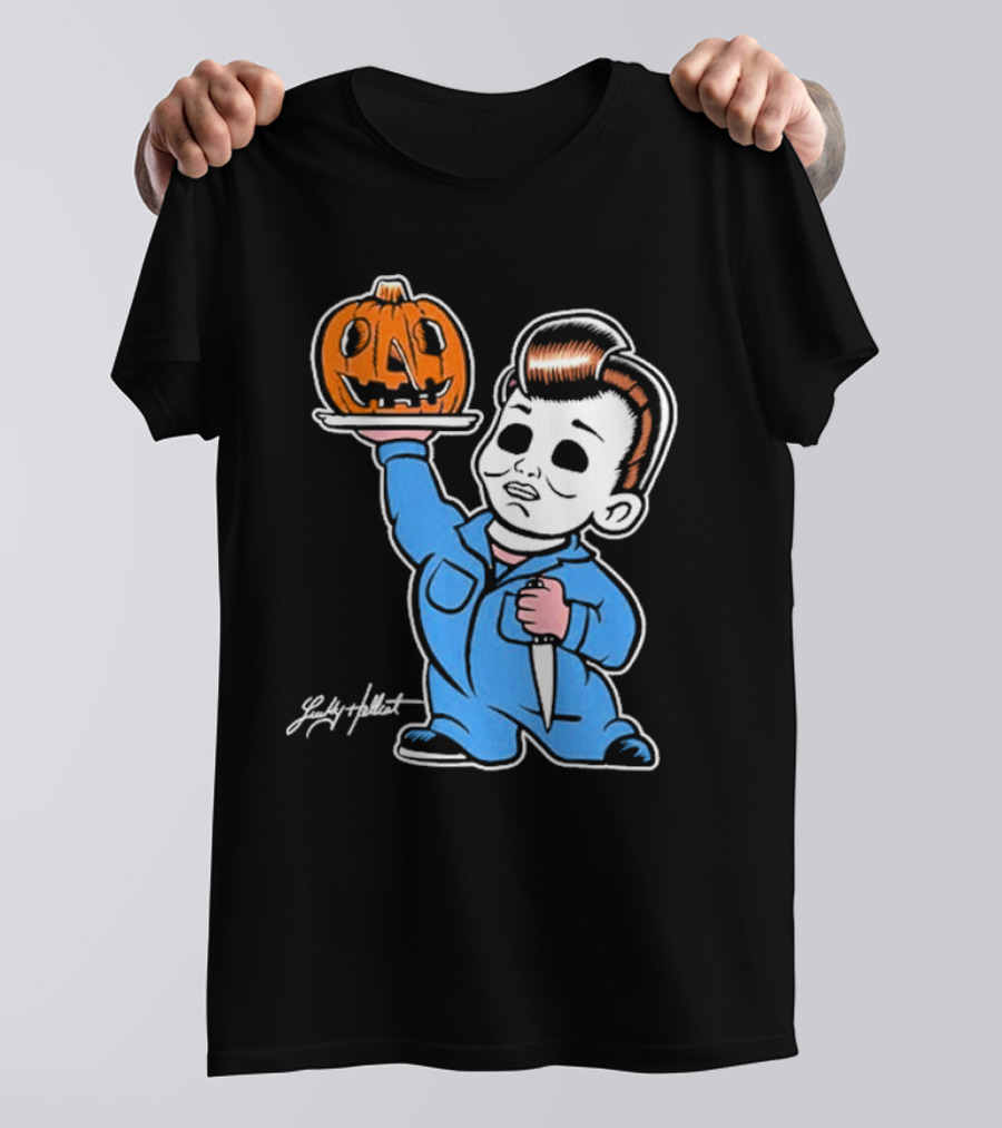 Lucky Hellcat Michael Big Boy Halloween Pumpkin T-Shirt