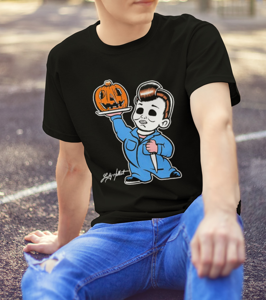 Lucky Hellcat Michael Big Boy Halloween Pumpkin T-Shirt