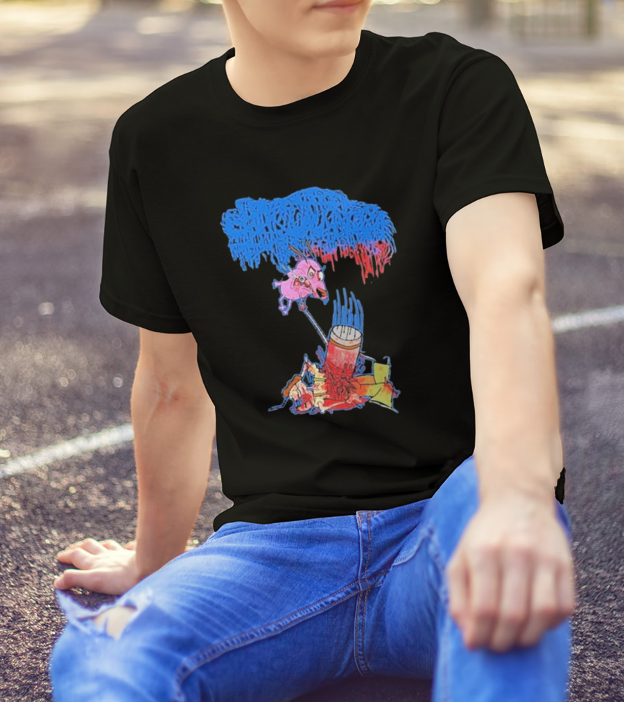 Moribund Art Sanguisugabogg Stupid Dog Psychedelic Cartoon Chaos T-Shirt