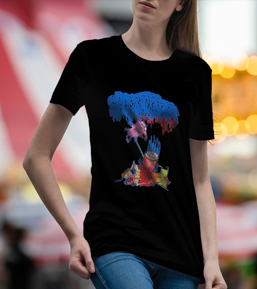 Moribund Art Sanguisugabogg Stupid Dog Psychedelic Cartoon Chaos T-Shirt