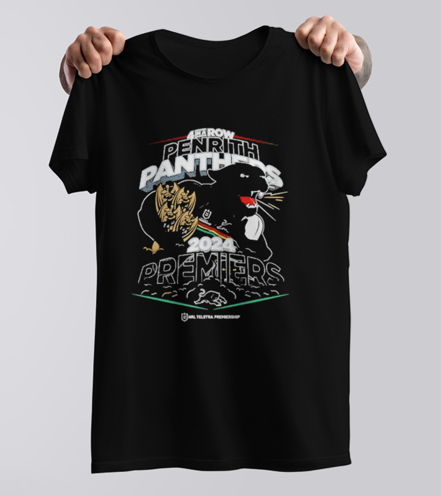 4 In A Row Penrith Panthers 2024 Premiers NRL Telstra Premiership T-Shirt
