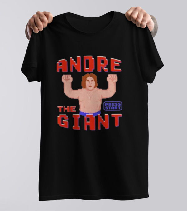 Andre The Giant Press Start Retro Gaming T-Shirt
