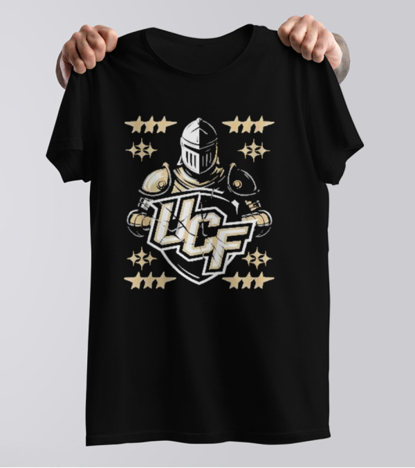 UCF Knight Armor Vintage Lettering Distressed Stars T-Shirt