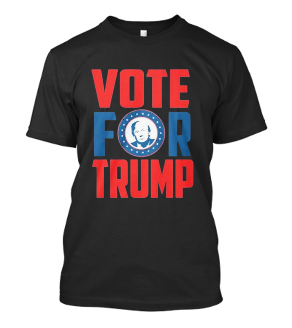 Vote For Trump 2024 Red White And Blue Stars Circle T-Shirt