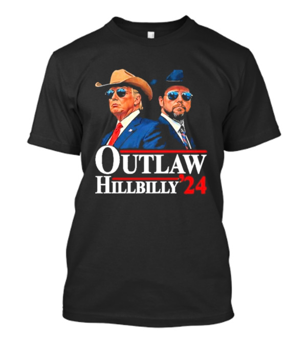 Western Trump JD Vance Cowboy 2024 Outlaw Hillbilly US Flag I'm Voting For The Outlaw And The Hillbilly T-Shirt