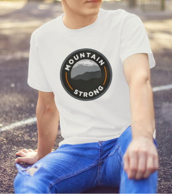 Mountain Strong 2024 Circular Mountain Landscape Badge T-Shirt