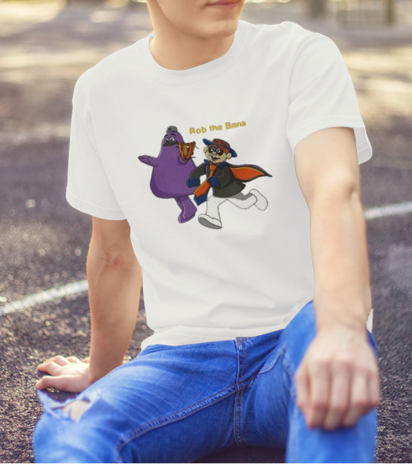 Rob The Bank New York With Masked Thief And Purple Sidekick T-Shirt