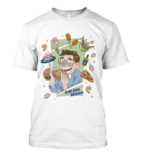 Eat The Menu Try Guys Keith's Food Bounty Pizza Ice Cream Chicken Ramen Dumplings T-Shirt
