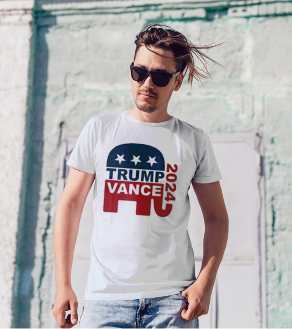 Trump Vance 2024 GOP Elephant Stars T-Shirt