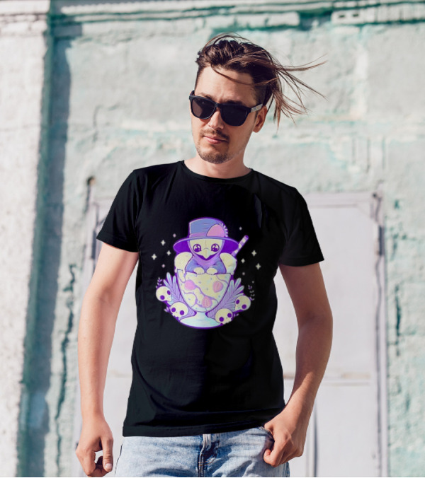 Cute Plague Doctor Ice Cream Delight With Skulls And Stars T-Shirt