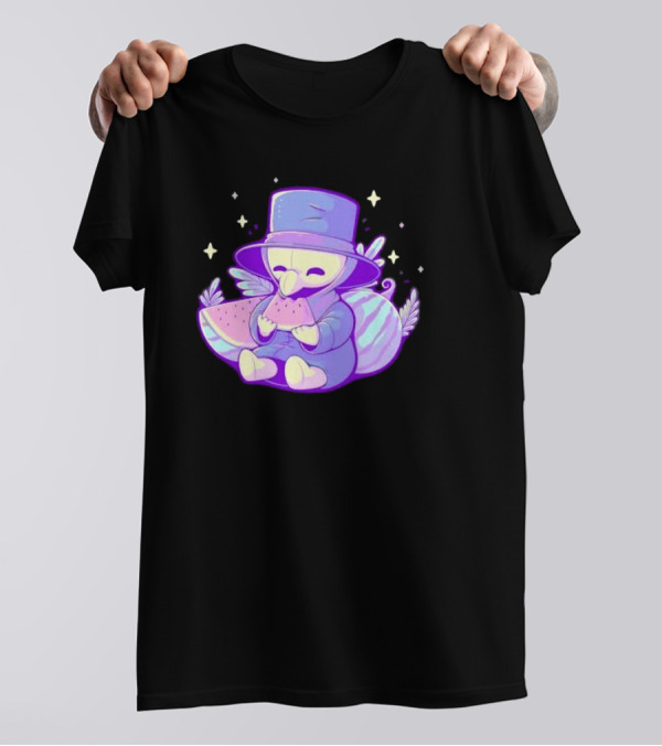 Plague Doctor Eating Watermelon Cute Kawaii T-Shirt