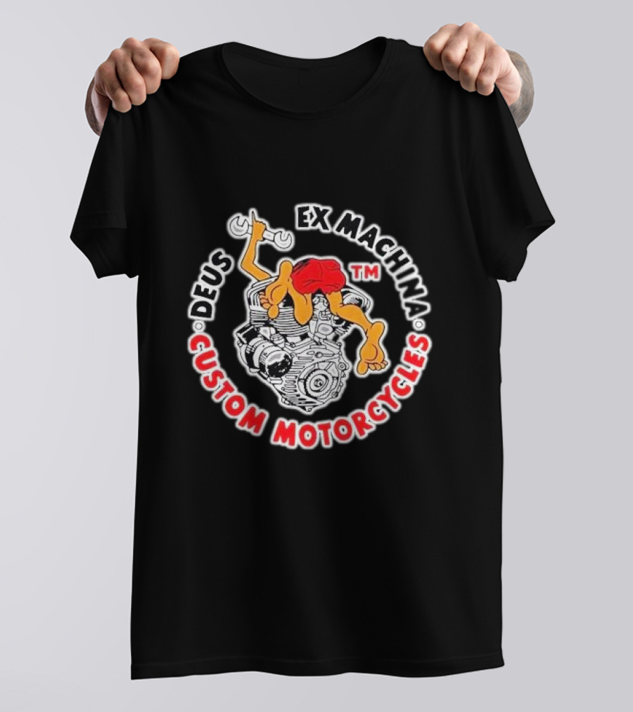 Deus Ex Machina Custom Motorcycles Wrench-Tongue Engine T-Shirt