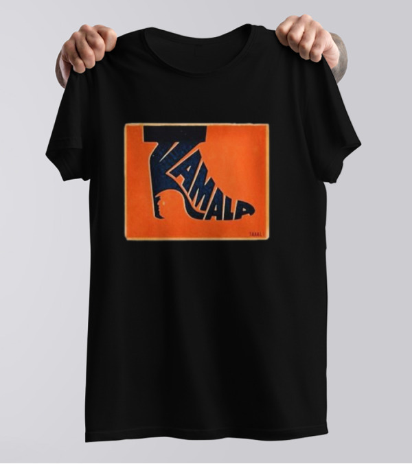 Gary Taxali Kamala Heel Orange Square T-Shirt