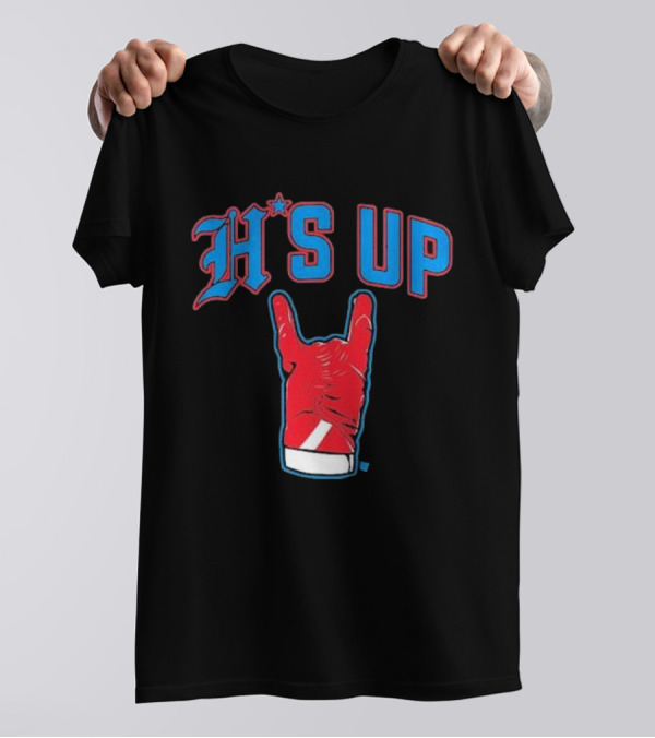 Houston Football H's Up Gesture Red Glove T-Shirt