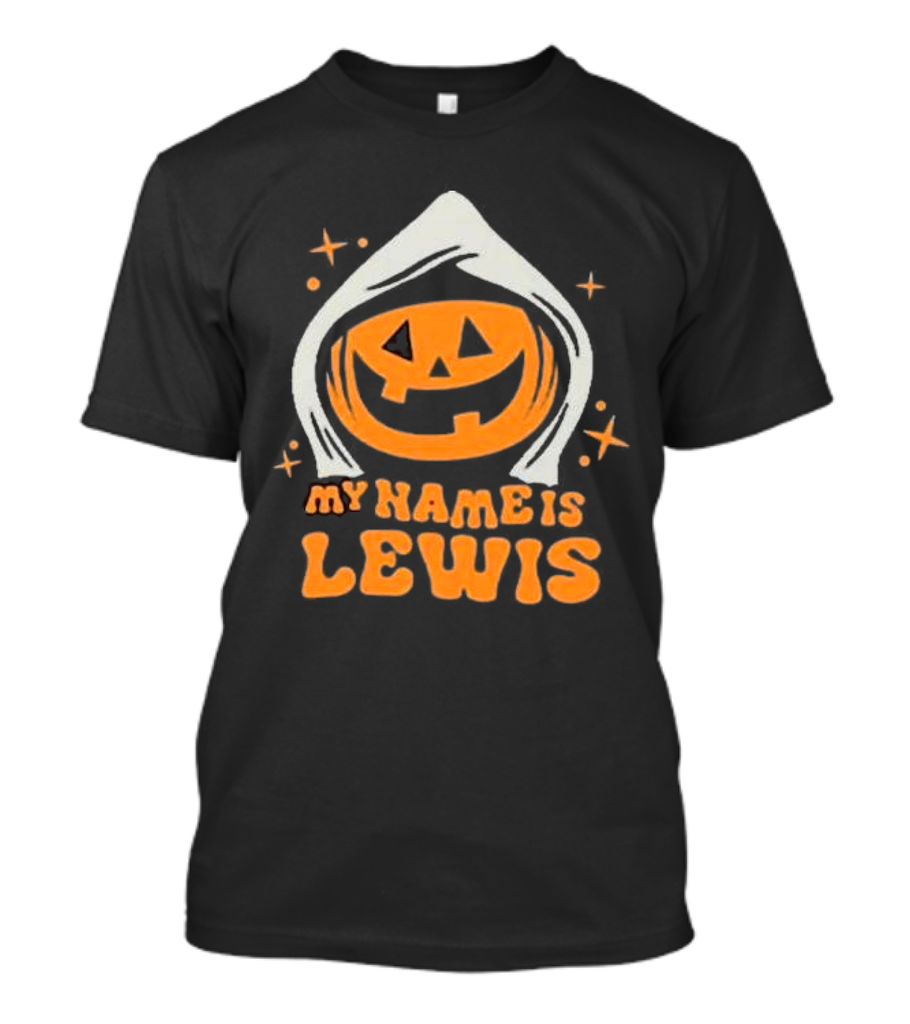 Halloween Pumpkin My Name Is Lewis T-Shirt