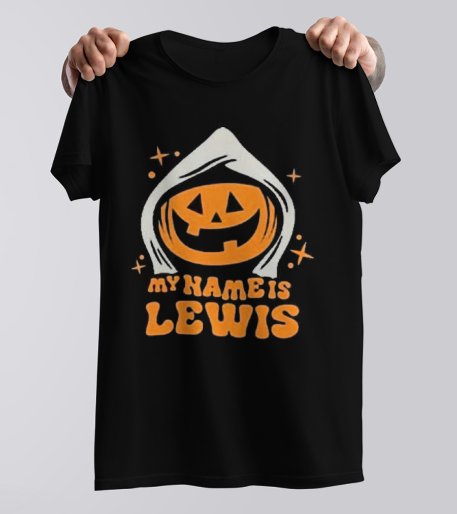 Halloween Pumpkin My Name Is Lewis T-Shirt