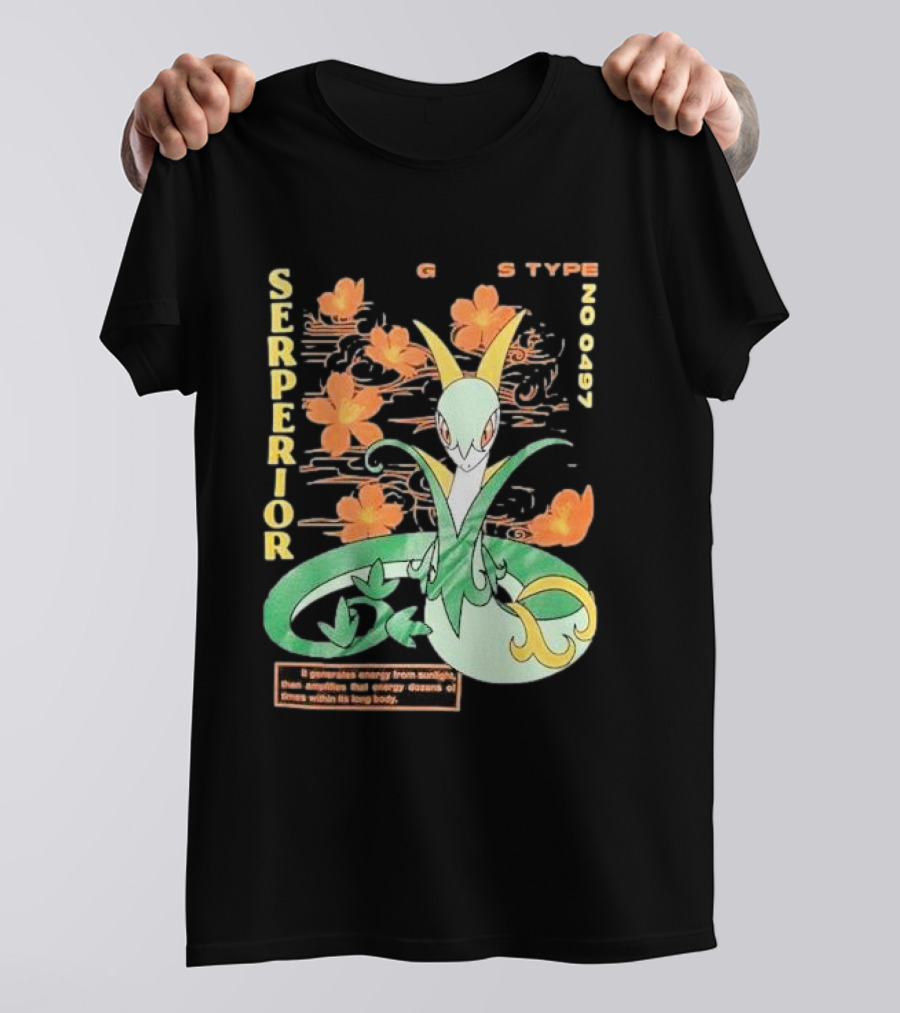 Serperior Grass Type Pokémon Floral Energy T-Shirt