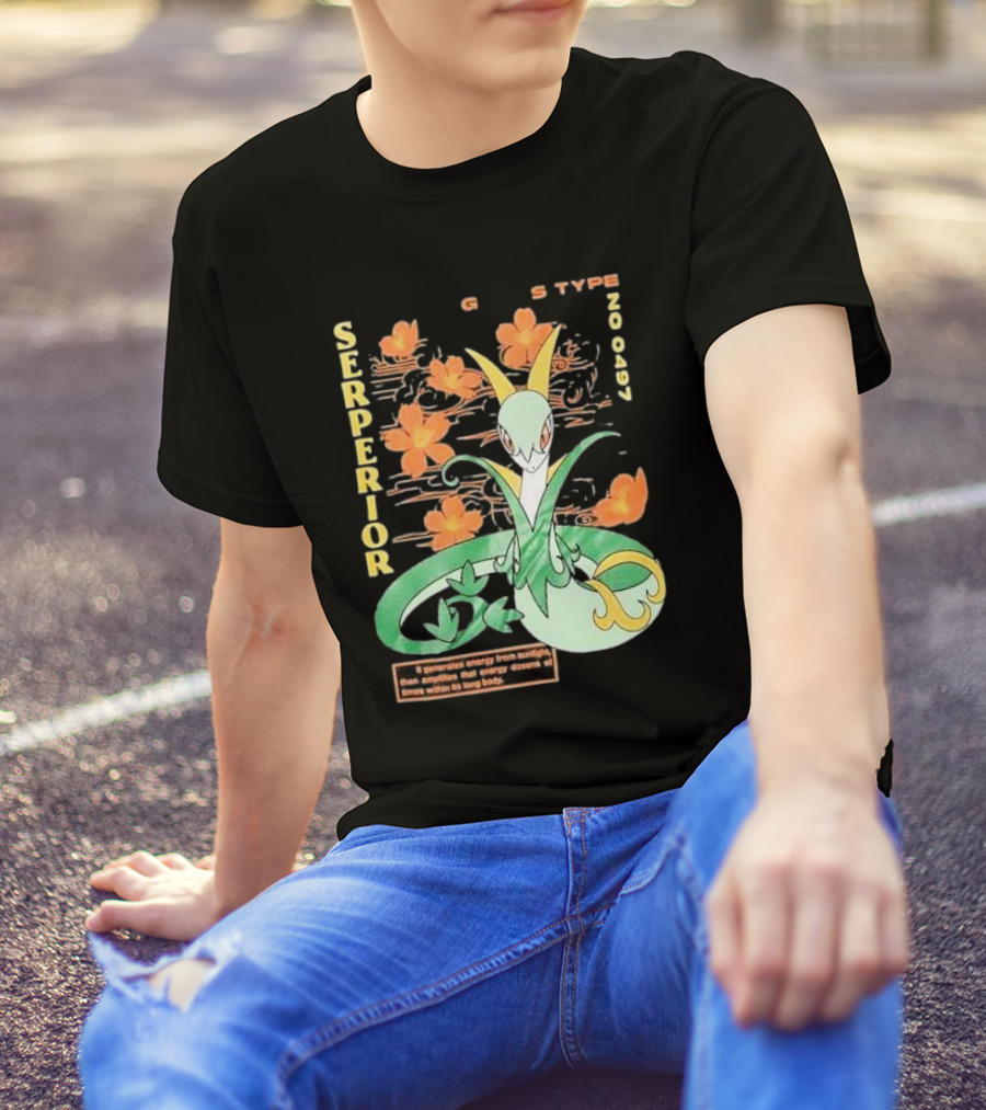 Serperior Grass Type Pokémon Floral Energy T-Shirt