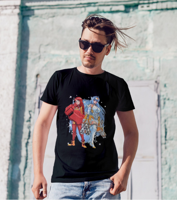 Space Journey Coinbox Anime Duo With Armor And Weapons T-Shirt