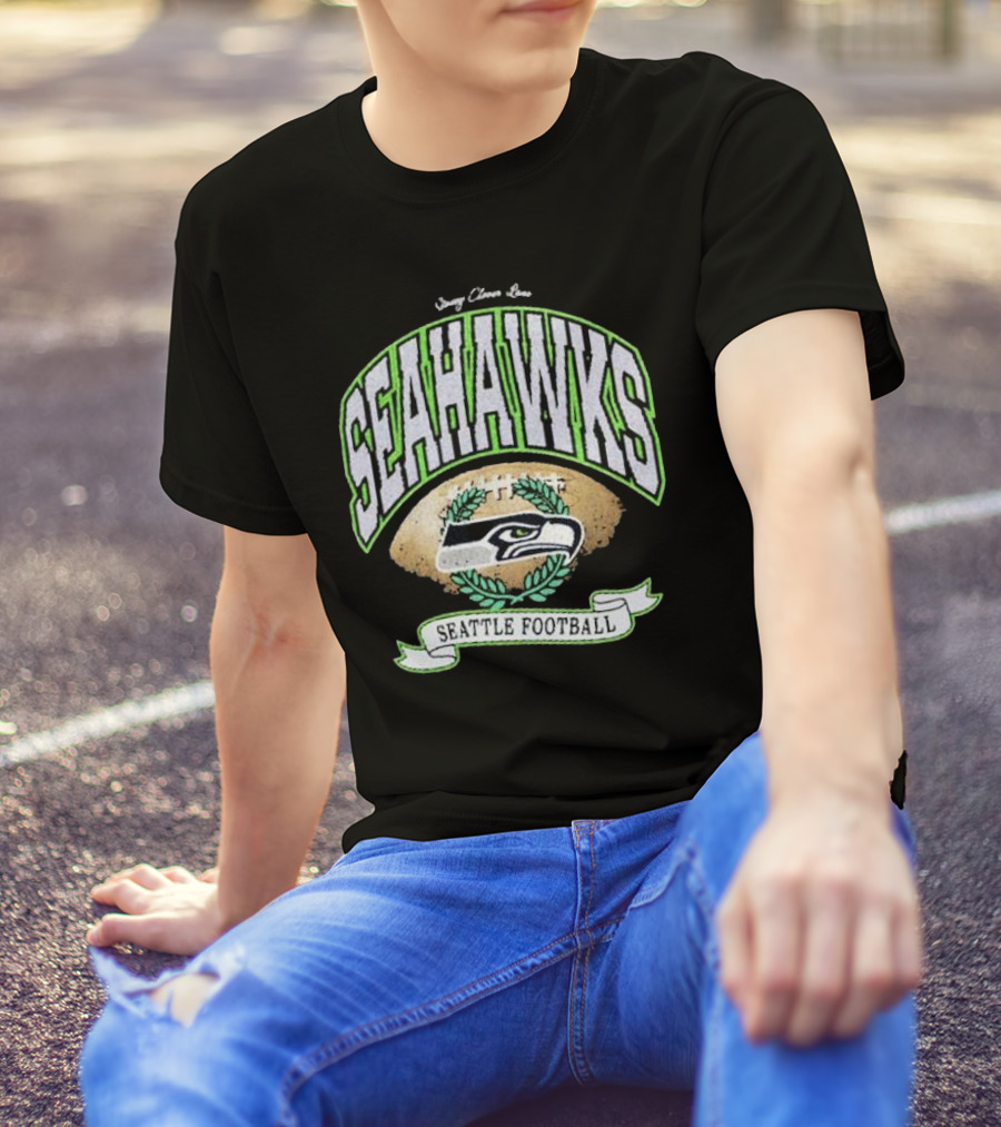 Stoney Clover Lane X 47 Seattle Seahawks Glitter Rocker Vintage Football T-Shirt
