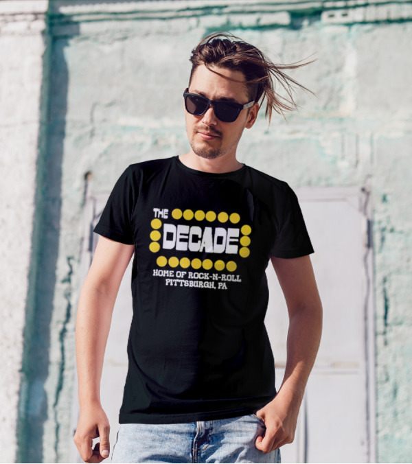 The Decade Home Of Rock-N-Roll Pittsburgh PA Yellow Dot Frame T-Shirt
