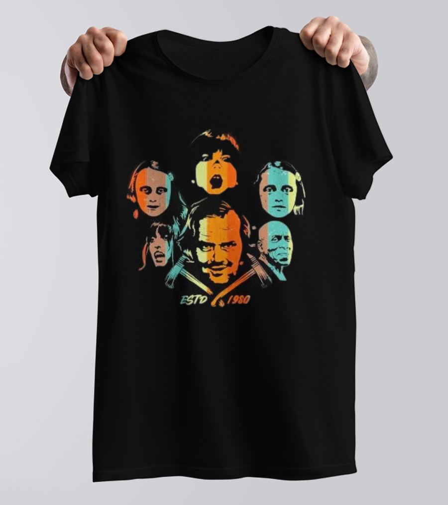 Estd 1980 The Shining Jack Horror Kubtick Twins Wendy Vintage Faces T-Shirt