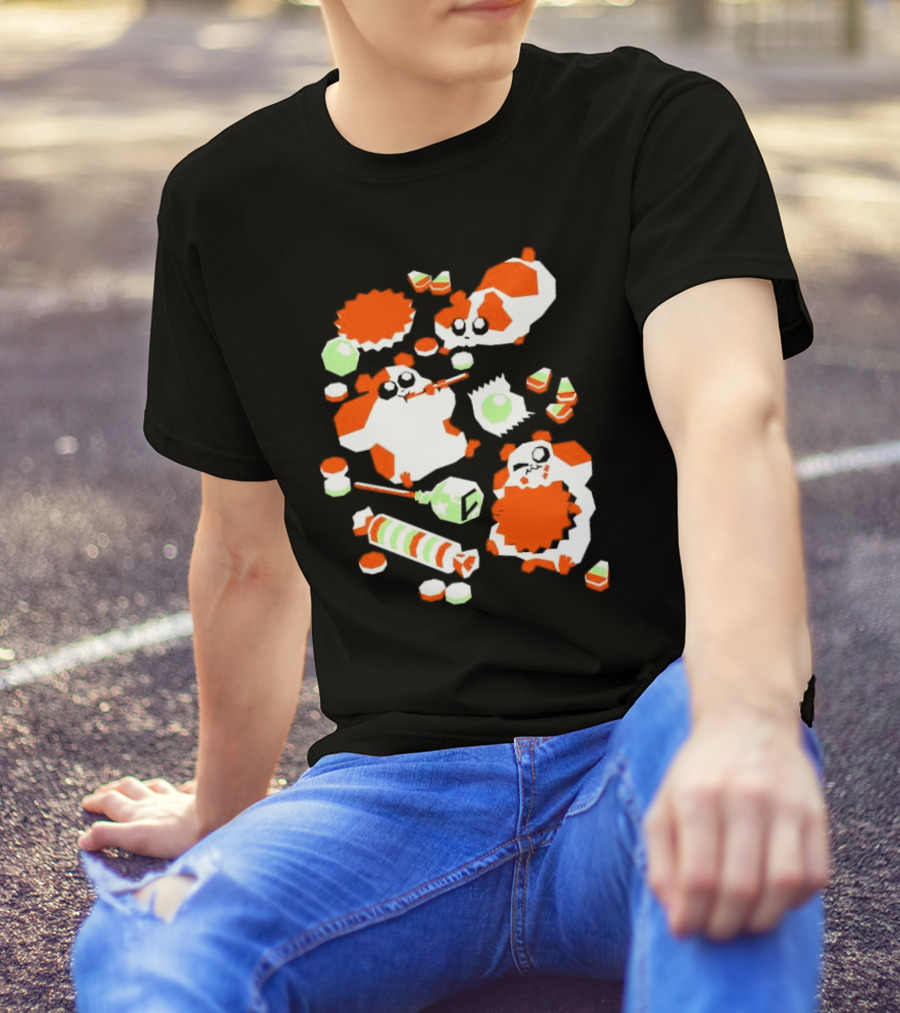 Trick Or Squeak Hamsters With Candy Madness Andy Kluthe T-Shirt