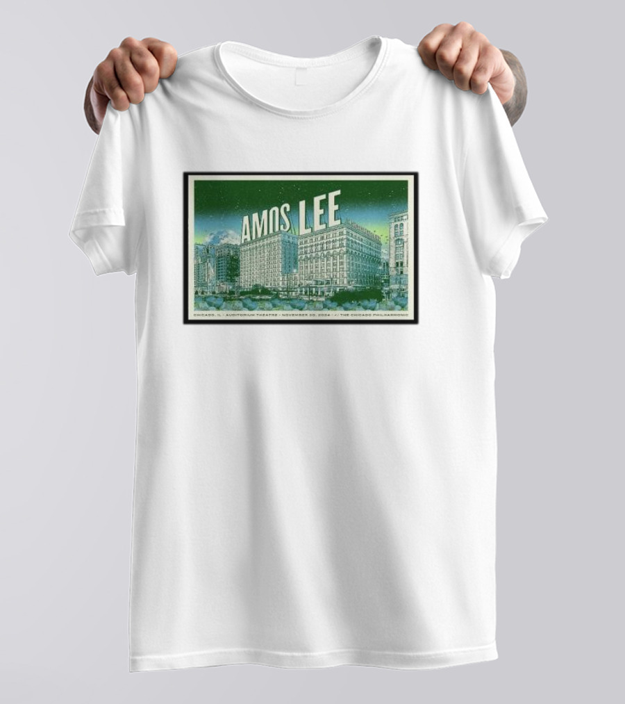 Amos Lee Auditorium Theatre Chicago November 20 2024 Event T-Shirt